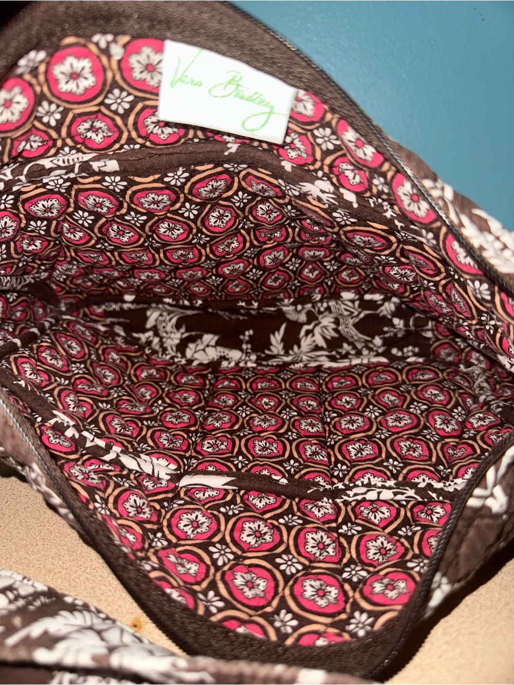 vintage, retired Vera Bradley Hobo Shoulder Bag in the "Imperial Toile" pattern. - Picture 4 of 6